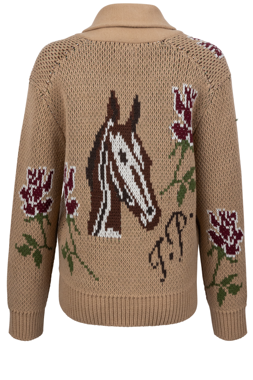 Tasha Polizzi Sunny Rose Horse Sweater Cardigan