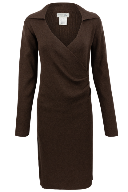 Tasha Polizzi Chocolate Knit Wrap Dress