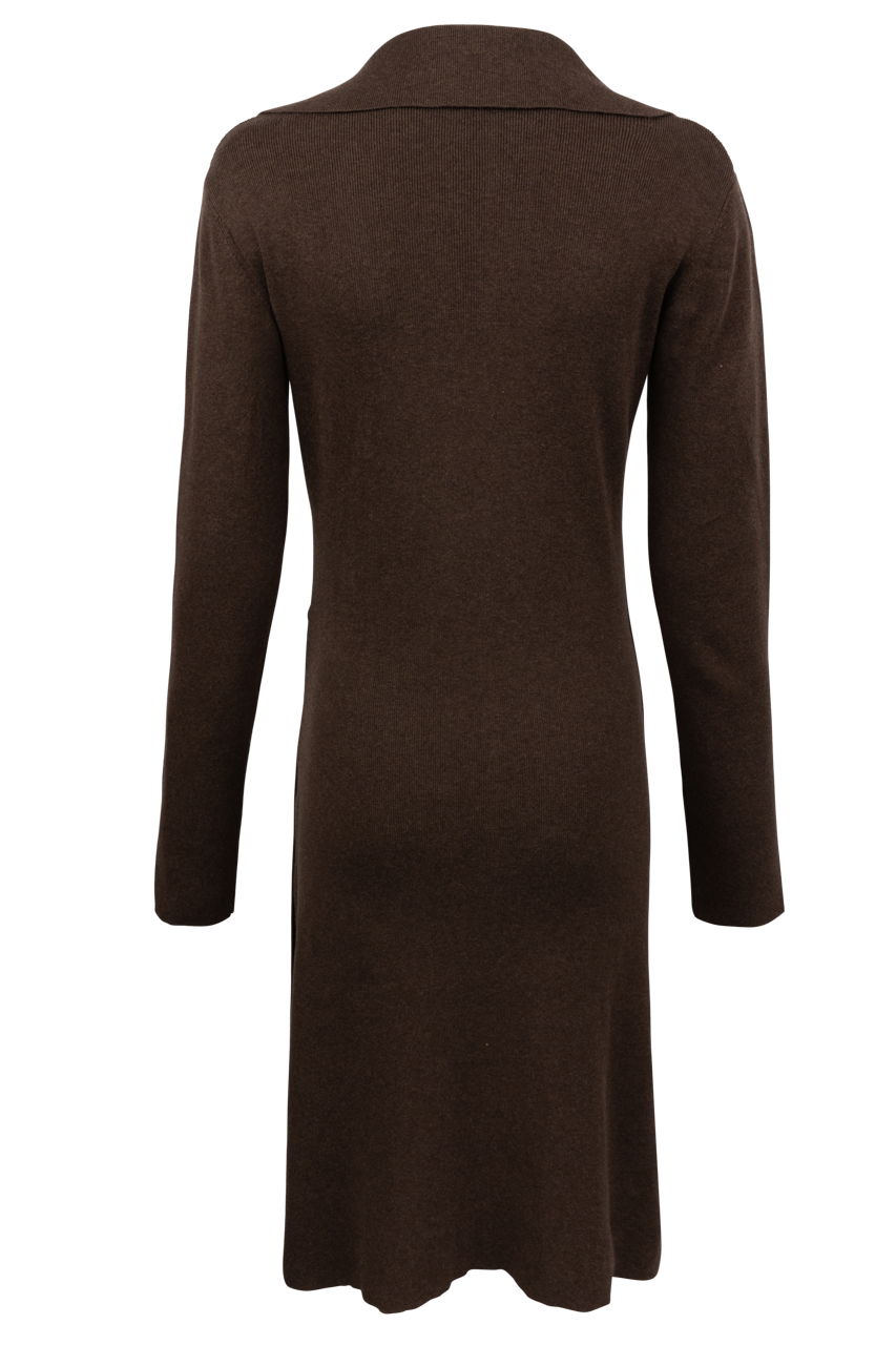 Tasha Polizzi Chocolate Knit Wrap Dress