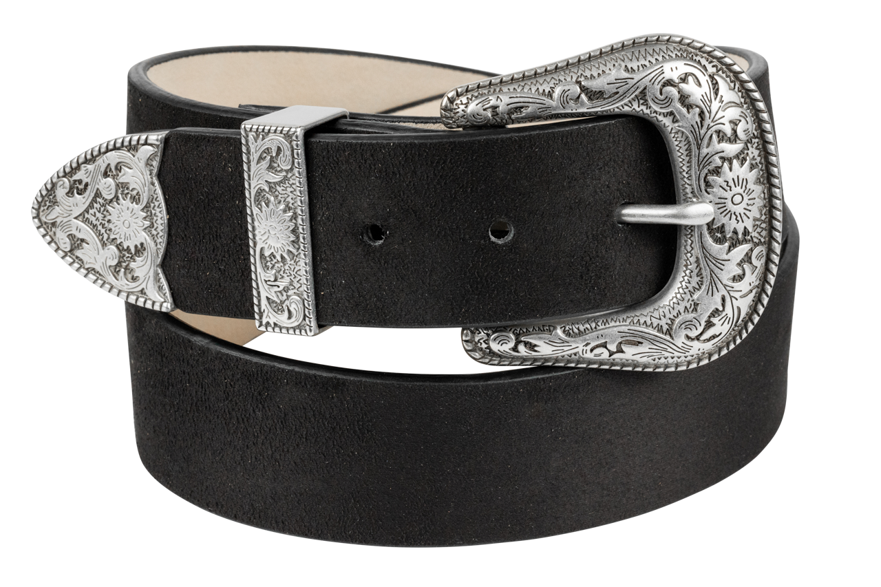 Axesoria West Black Suede Belt