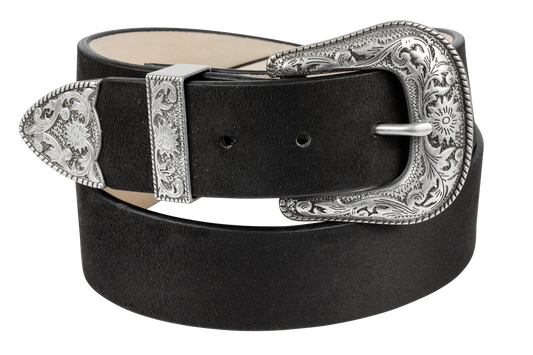 Axesoria West Black Suede Belt