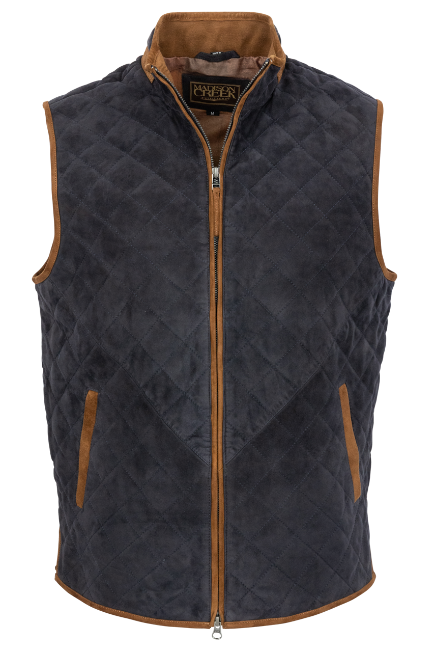 Madison Creek Ridgeland Quilted Goat Suede Western Vest | Pinto Ranch Madison Creek Ridgeland Quilted Goat Suede Western Vest | Pinto Ranch
