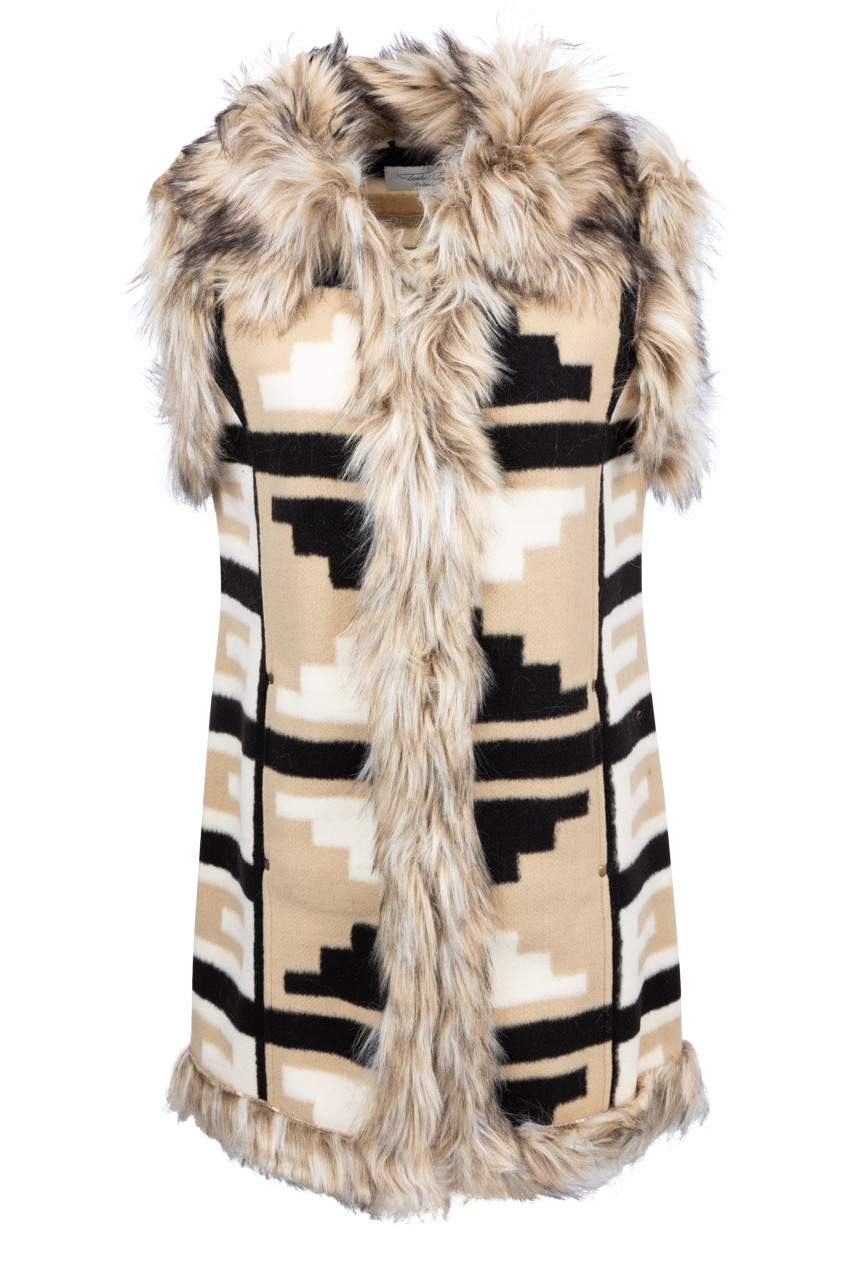 Tasha Polizzi Neutral Faux Fur Vest