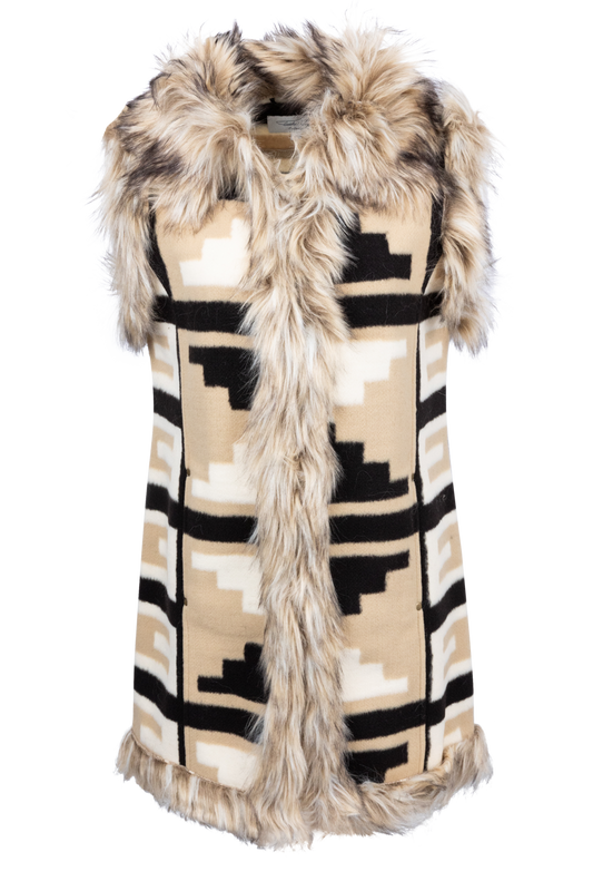 Tasha Polizzi Neutral Faux Fur Vest
