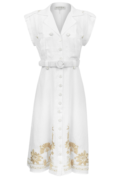 Hale Bob Embroidered Linen Dress