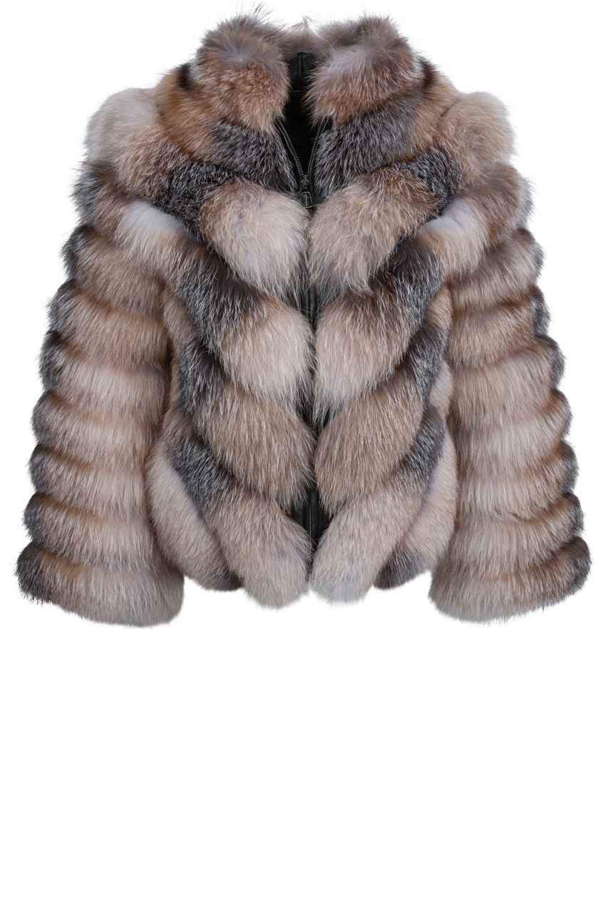 Pinto Ranch Tri-Colored Fox Fur Jacket
