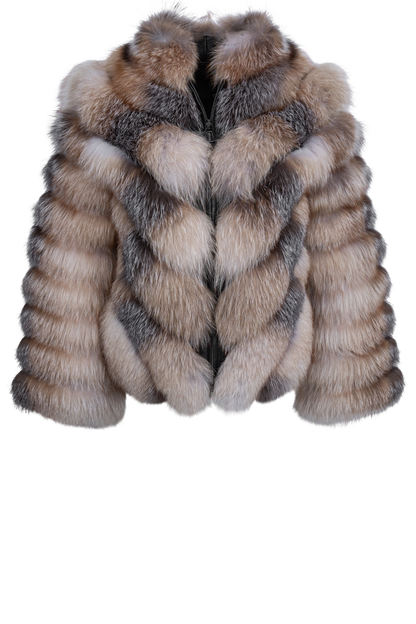 Pinto Ranch Tri-Colored Fox Fur Jacket