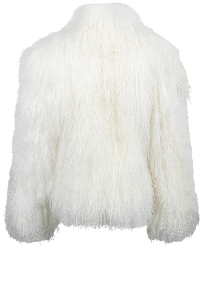 Pinto Ranch White Tibetan Fur Jacket