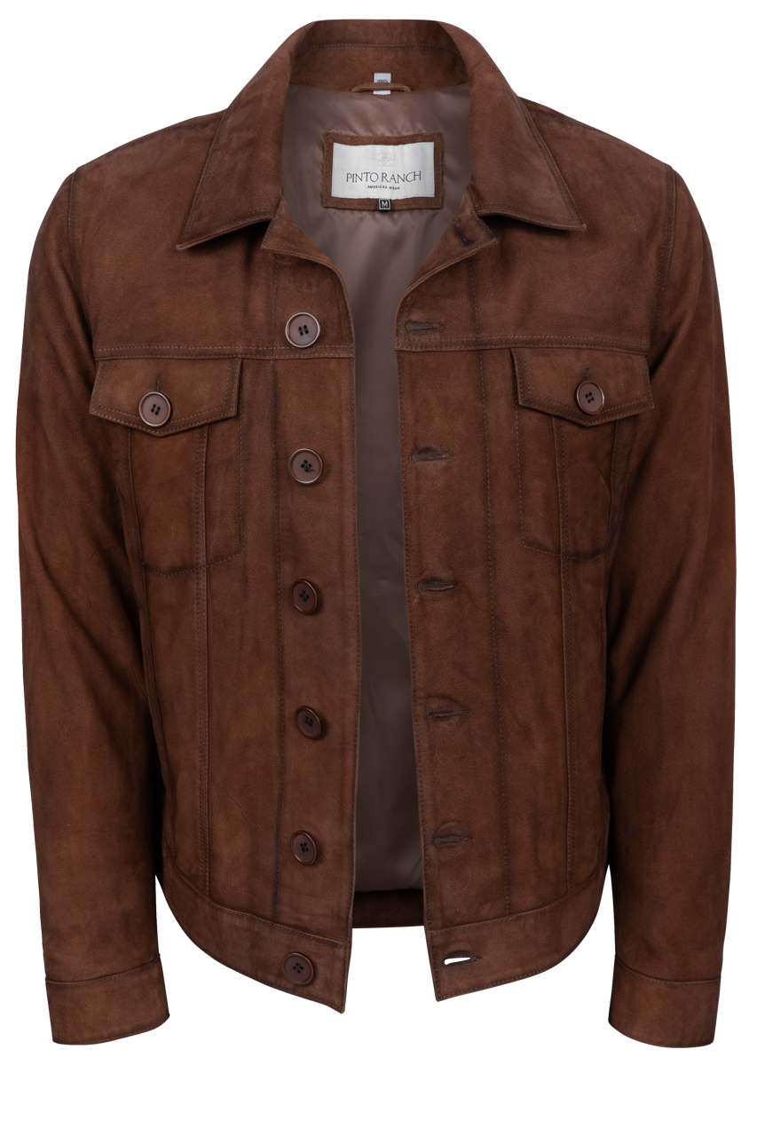 Pinto Ranch Brown Suede Button Up Jacket