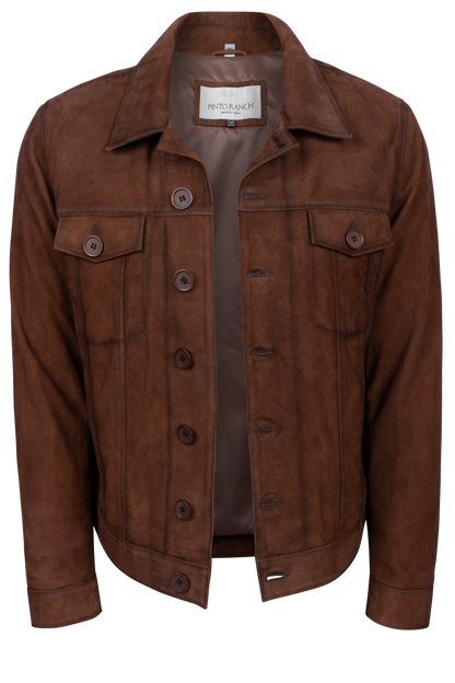 Pinto Ranch Brown Suede Button Up Jacket