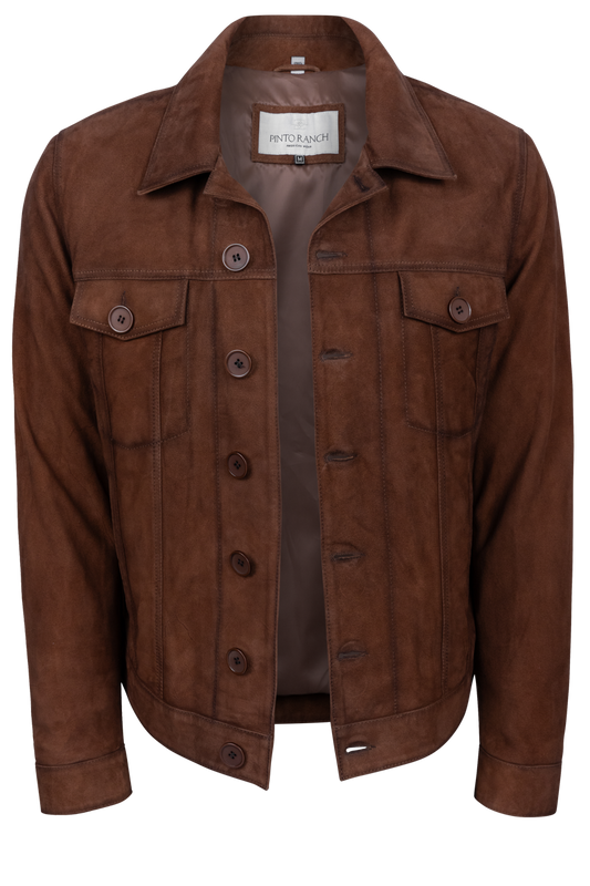 Pinto Ranch Brown Suede Button Up Jacket