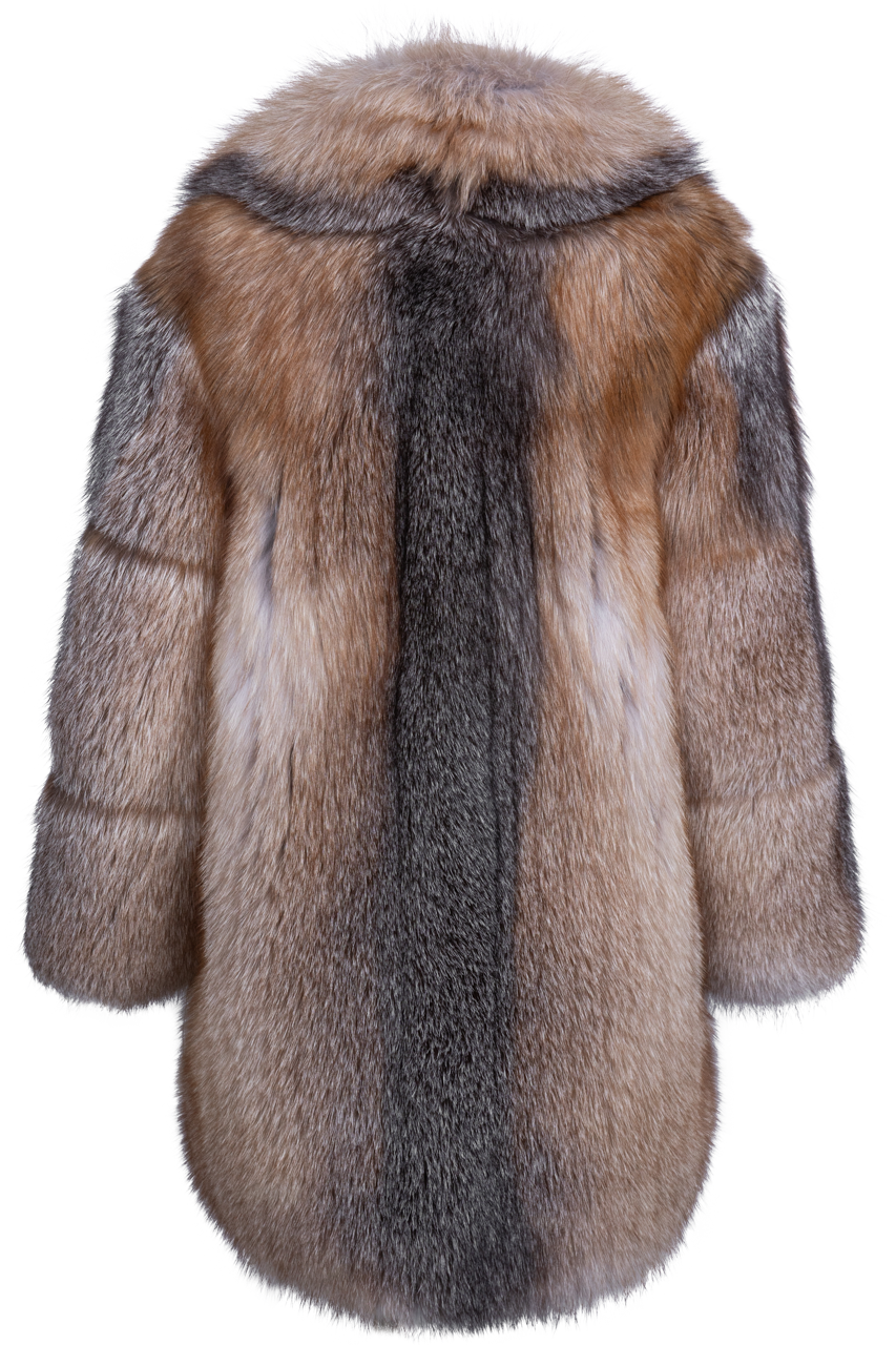 Pinto Ranch Multi-Colored Fox Fur Coat