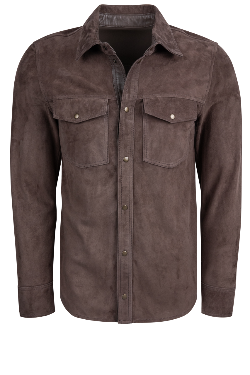 Pinto Ranch Brown Suede Shirt Jacket