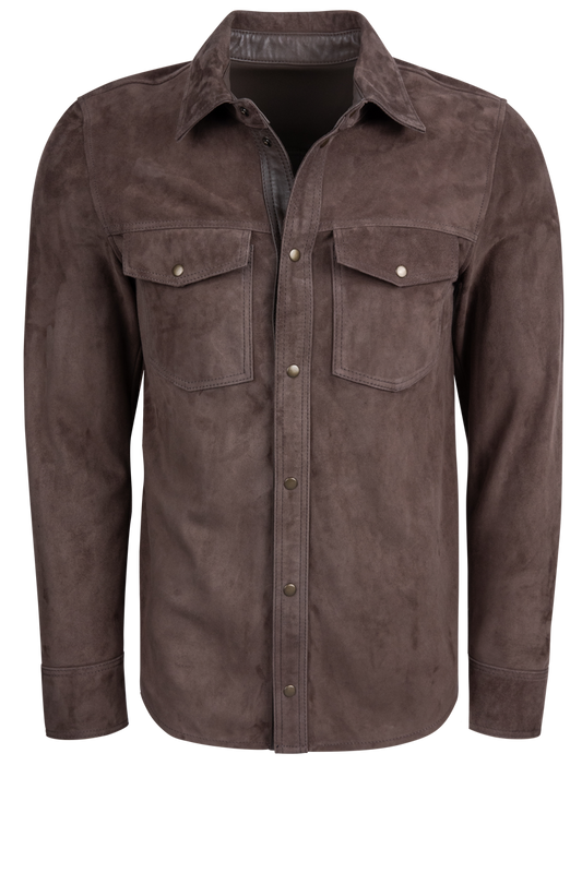 Pinto Ranch Brown Suede Shirt Jacket