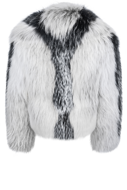 Pinto Ranch Black and White Fox Fur Jacket