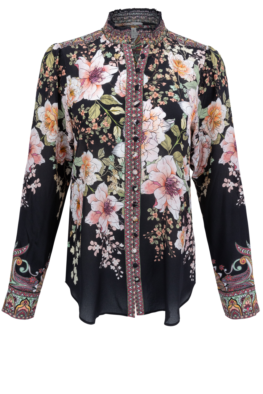 Hale Bob Hanna Silk Floral Blouse