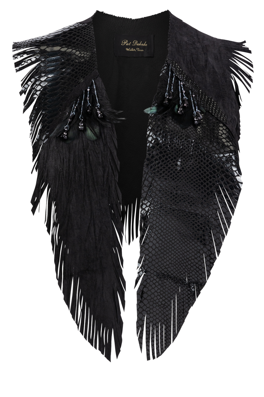 Pat Dahnke Stamped Black Python Kickapoo Collar