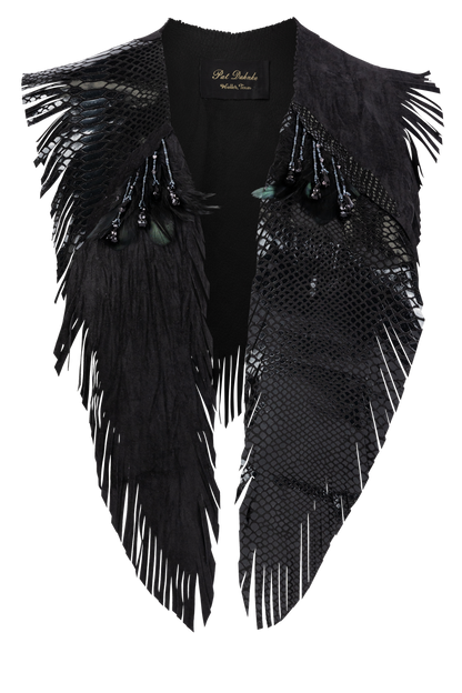 Pat Dahnke Stamped Black Python Kickapoo Collar