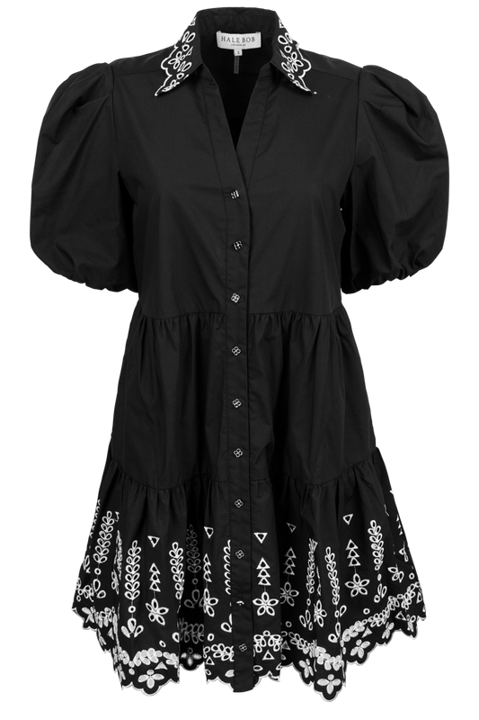 Hale Bob Embroidered Rayna Poplin Dress