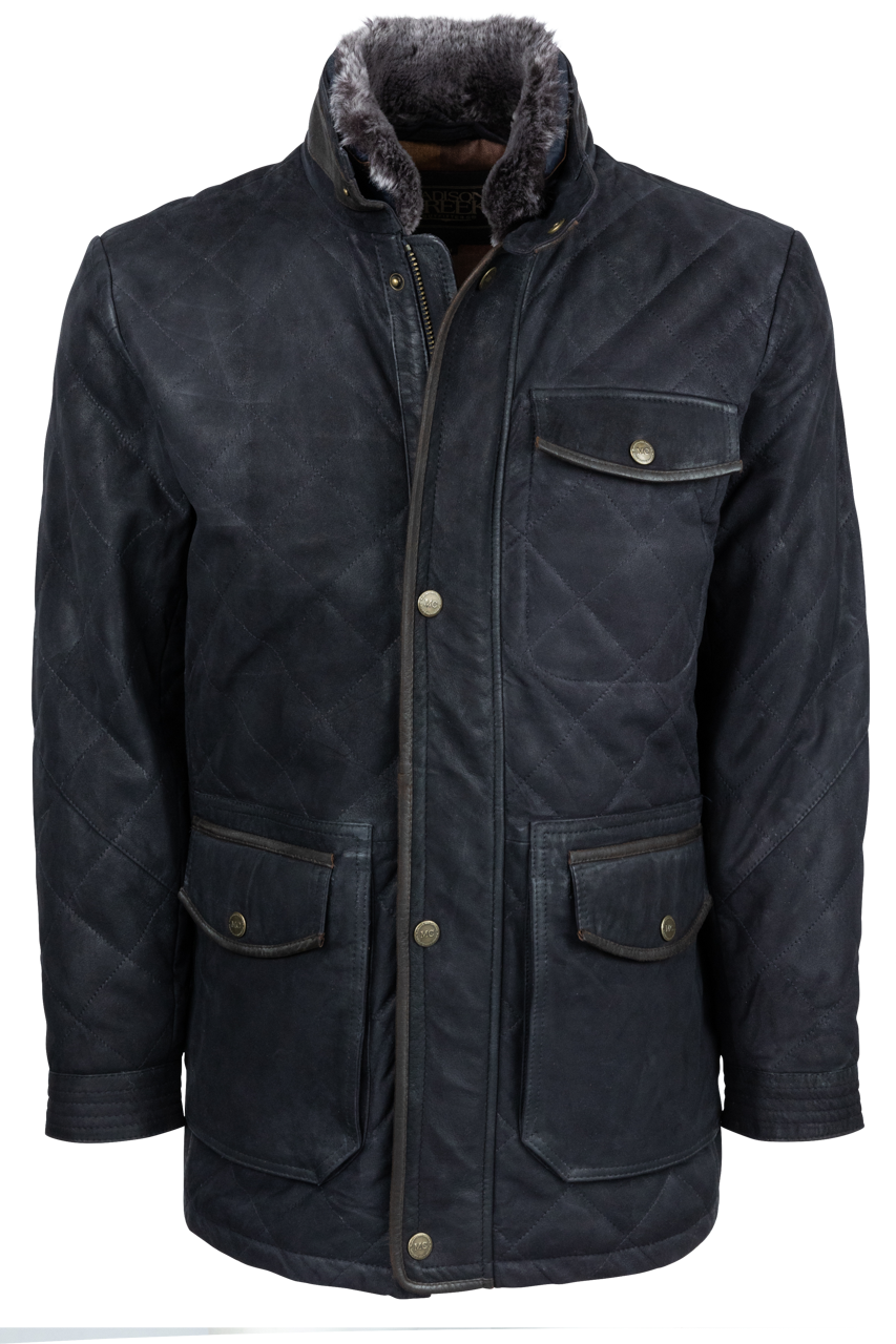 Madison Creek Sedona Goat Suede Jacket - Navy