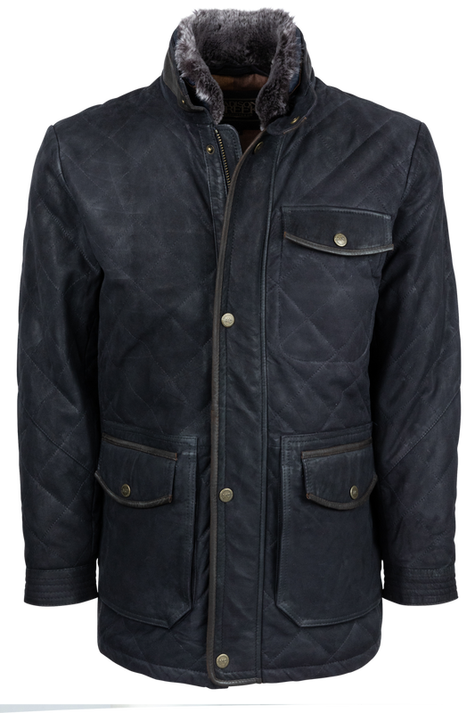 Madison Creek Sedona Goat Suede Jacket - Navy
