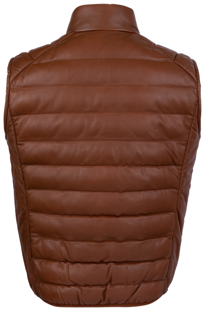 Scully Ribbed Cognac Lamb Leather Vest