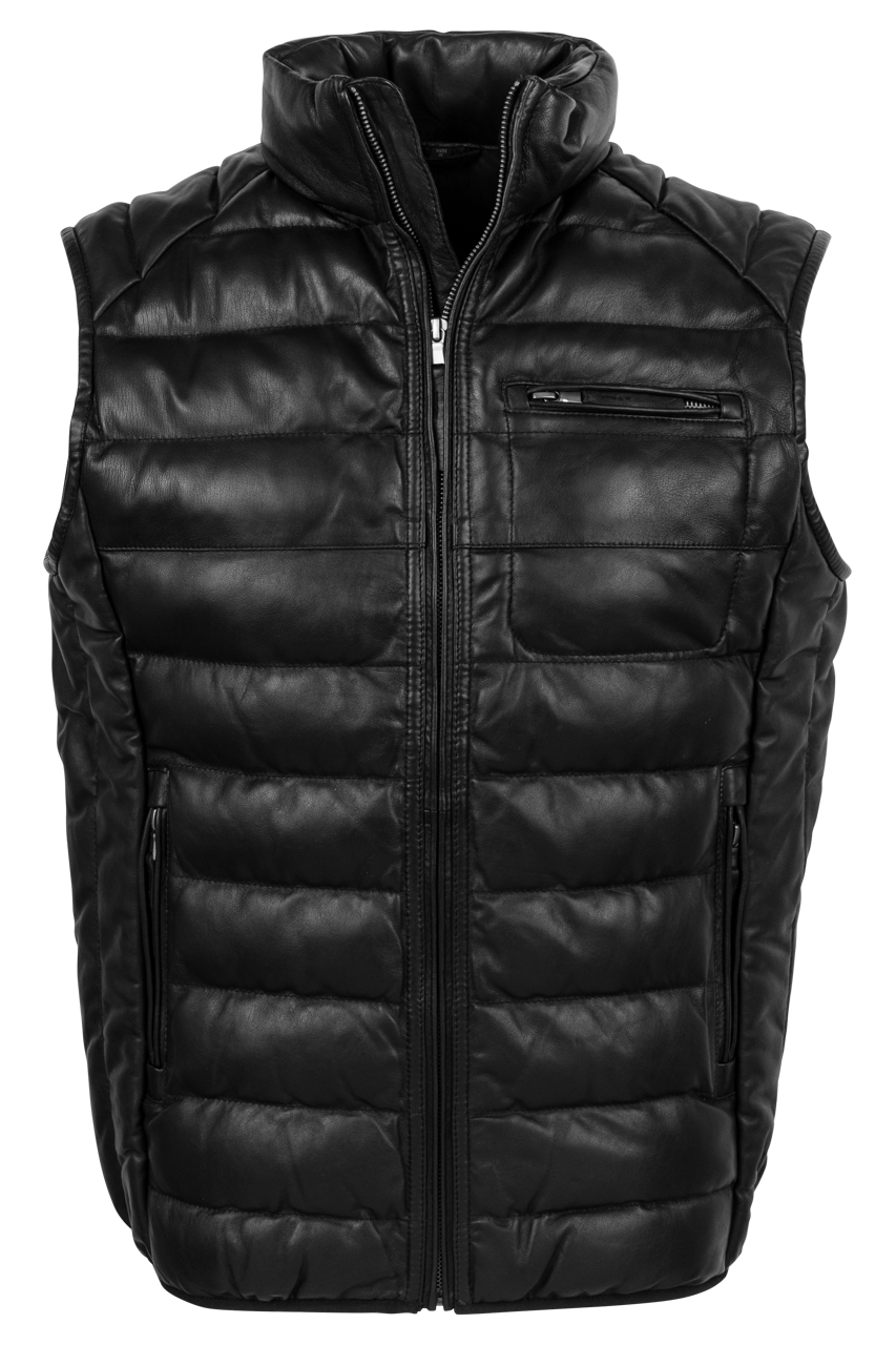 Scully Ribbed Black Lamb Leather Vest