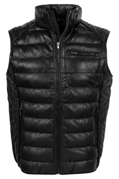 Scully Ribbed Black Lamb Leather Vest