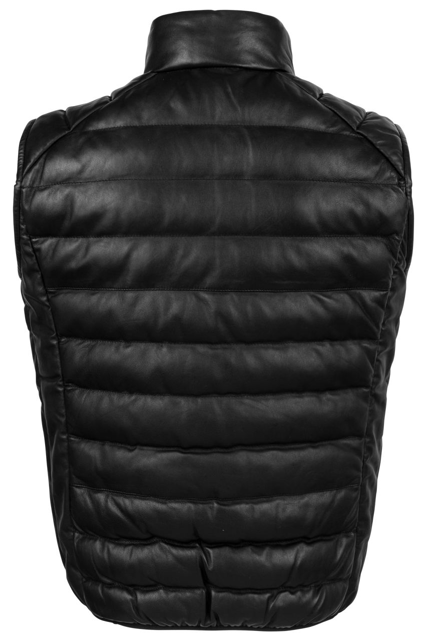 Scully Ribbed Black Lamb Leather Vest