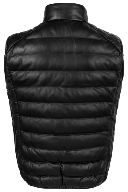 Scully Ribbed Black Lamb Leather Vest