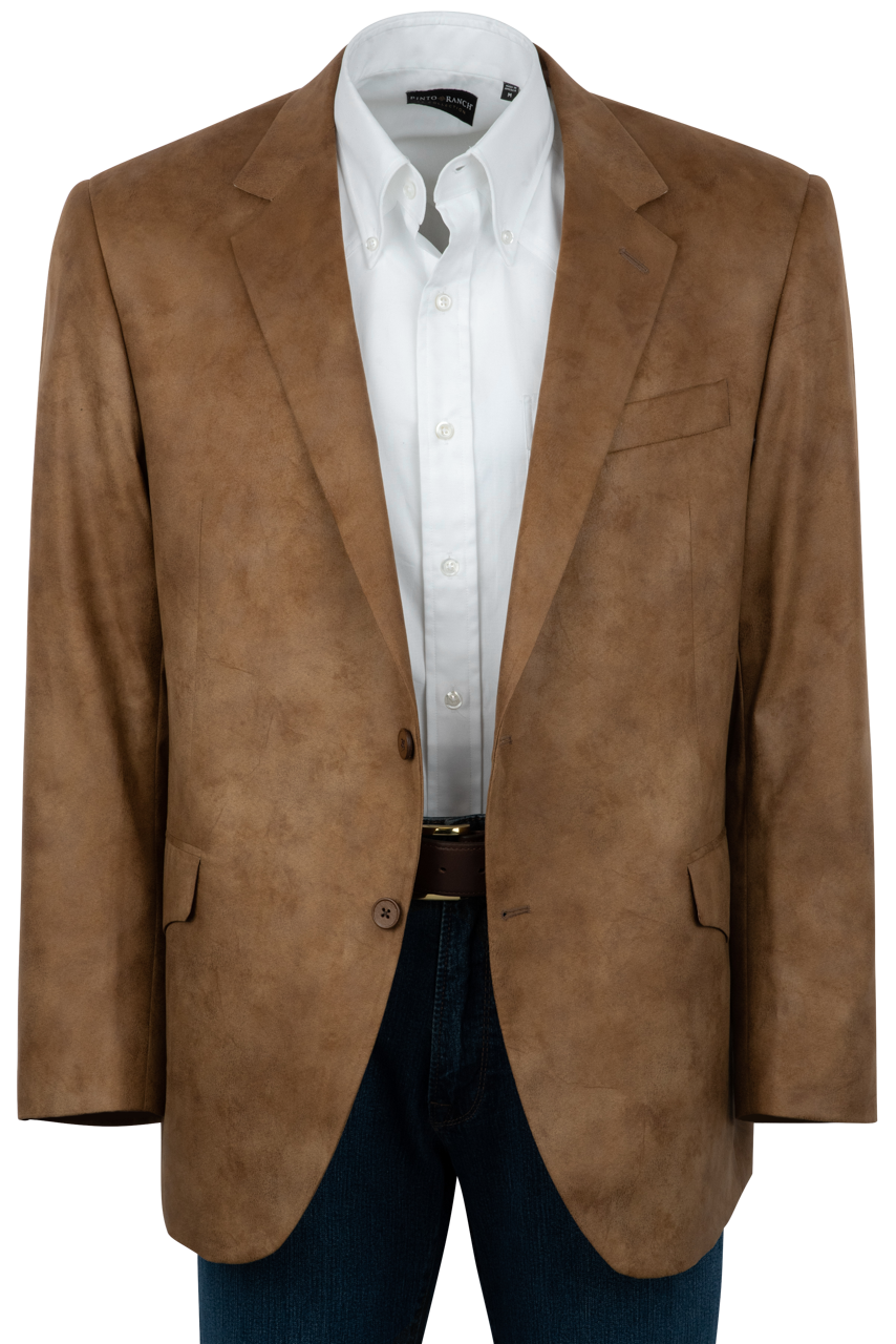 Pinto Ranch Tan Leather Micro Fiber Western Sport Coat | Pinto Ranch