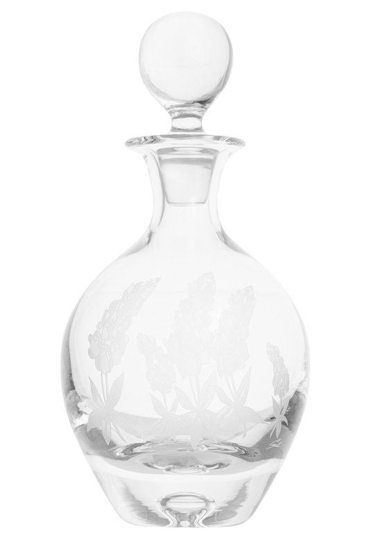 Evergreen Crystal Blue Bonnet Wine Decanter