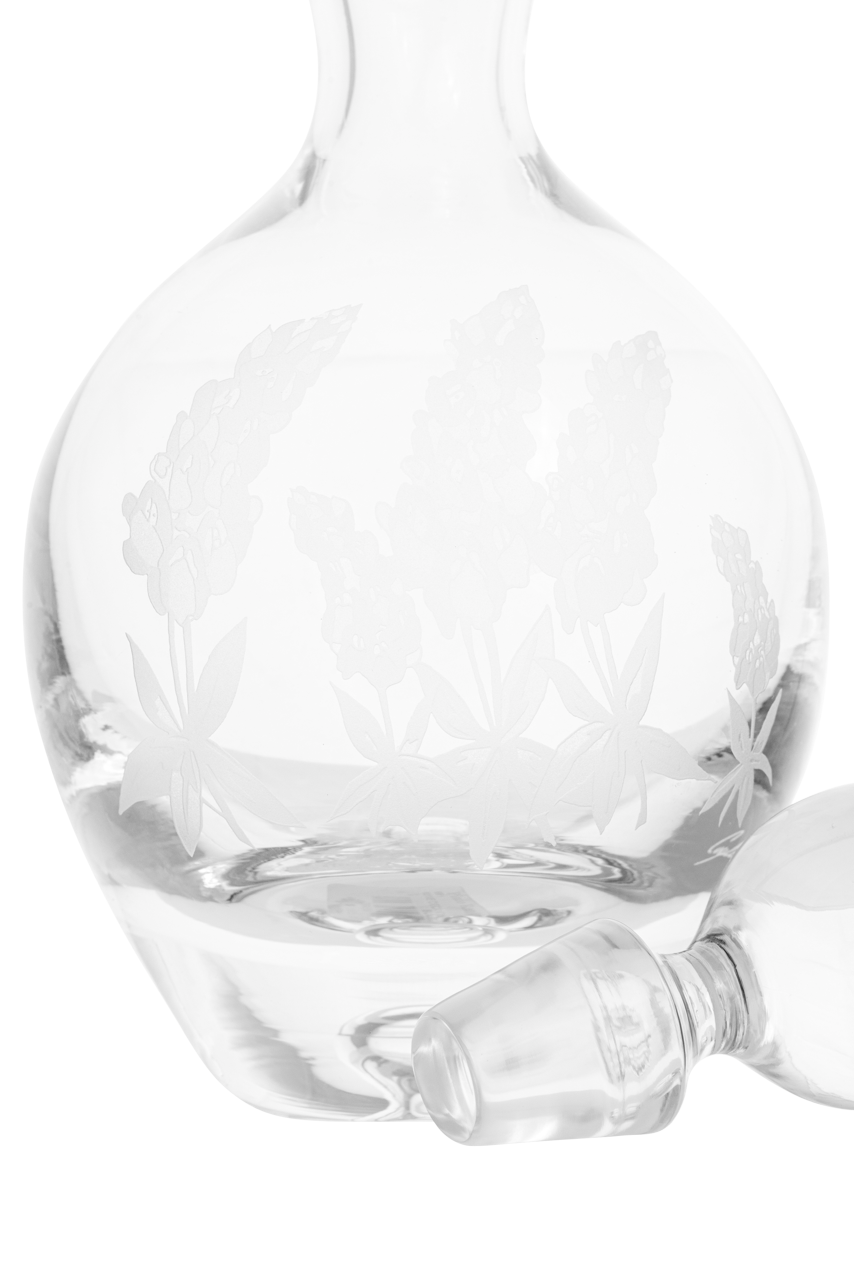 Evergreen Crystal Blue Bonnet Wine Decanter