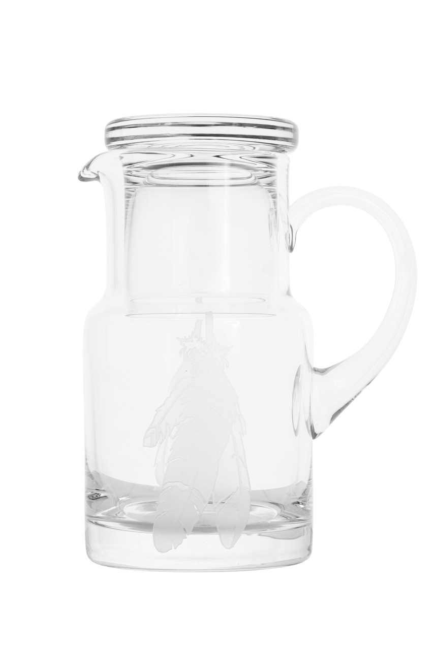 Evergreen Crystal Feather Engraved Pitcher