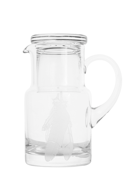 Evergreen Crystal Feather Engraved Pitcher