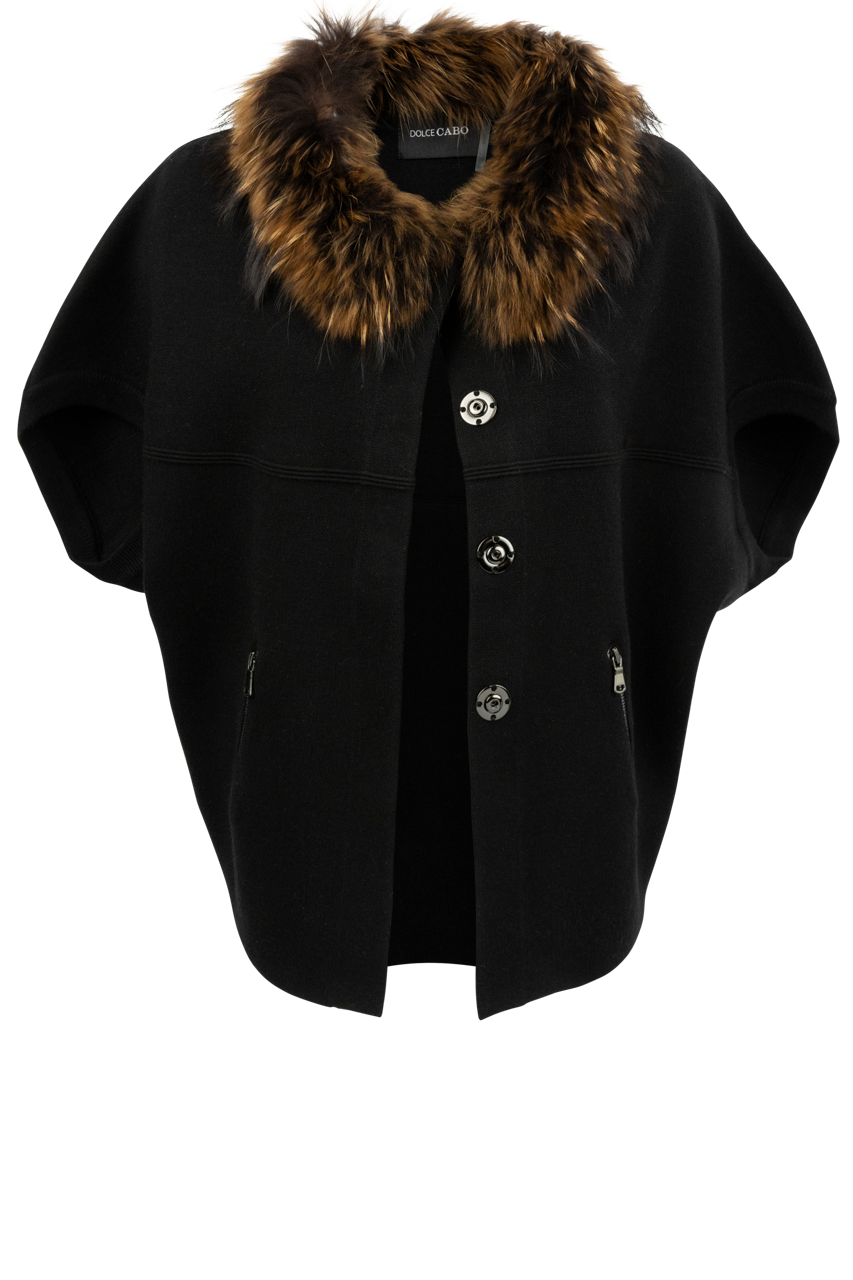 Dolce Cabo Fur Trimmed Cardigan