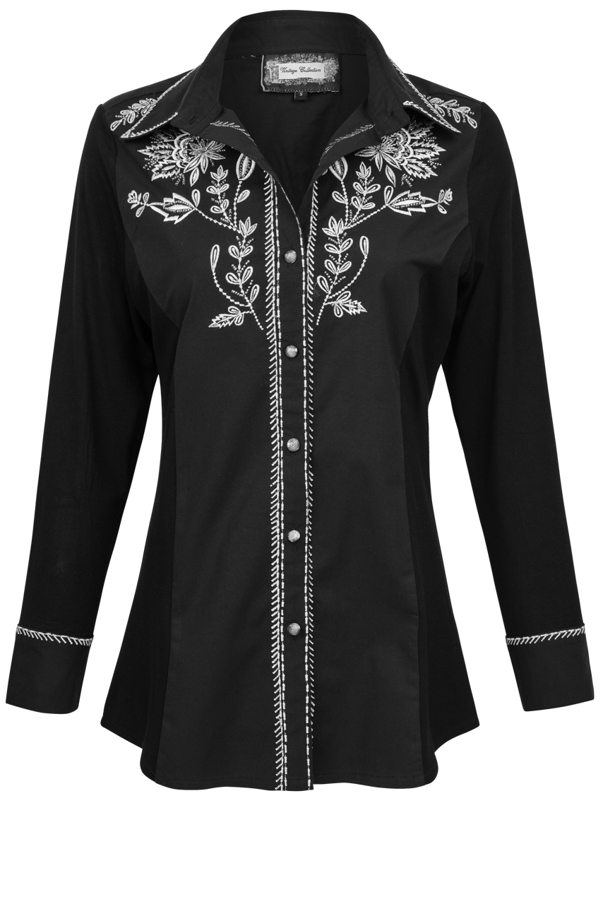 Vintage Collection Black Embroidered Western Shirt