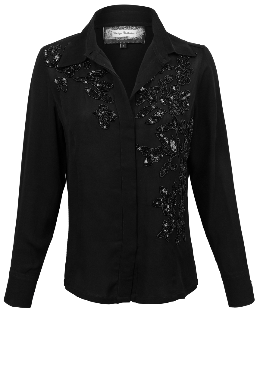 Vintage Collection Black Sequin Blouse