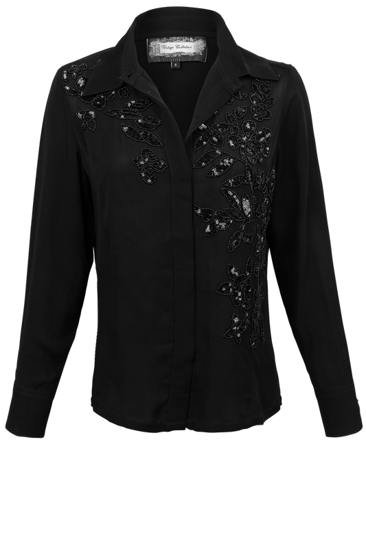 Vintage Collection Black Sequin Blouse