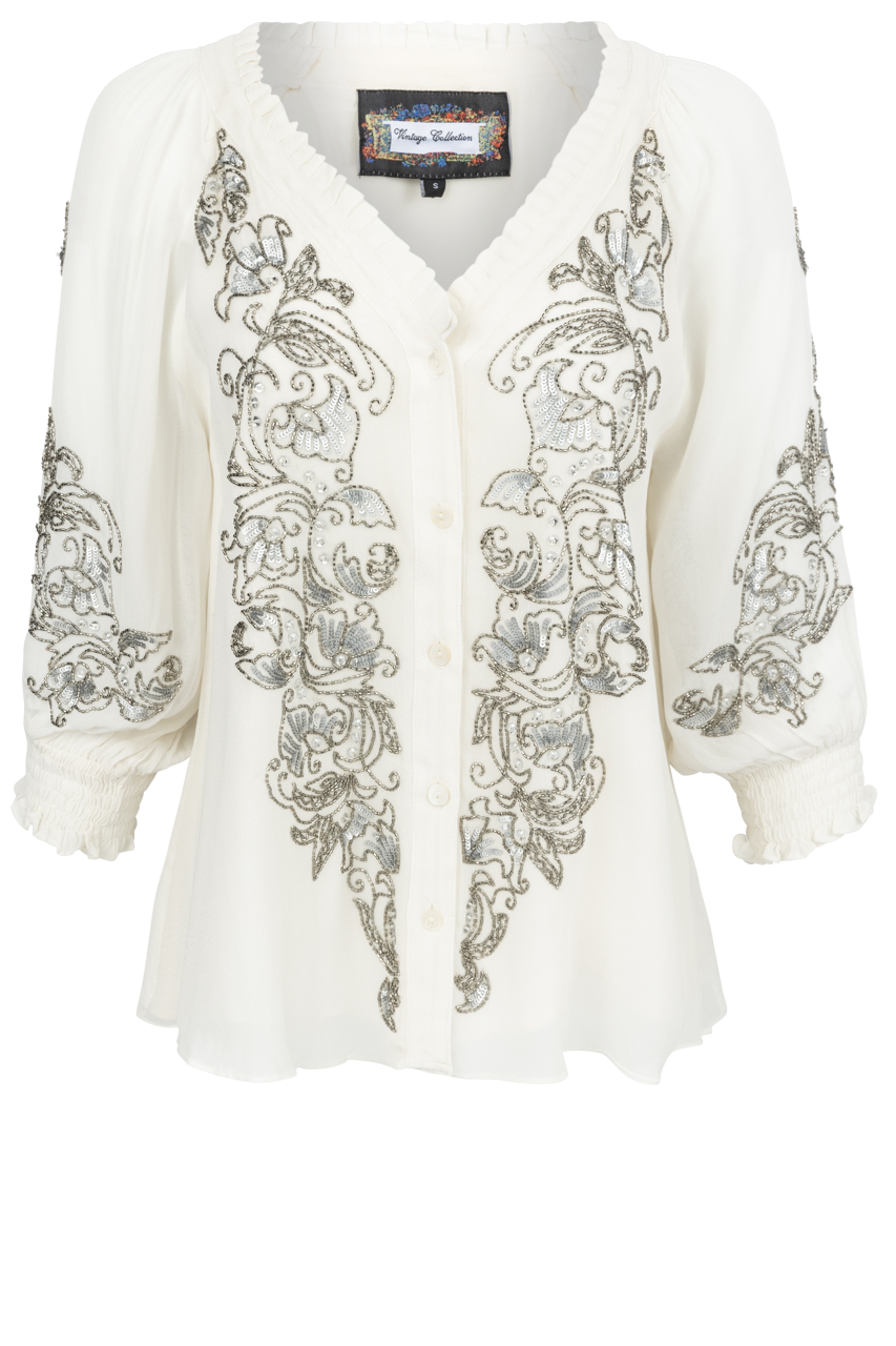 Vintage Collection Silver & Gold Embellished Blouse