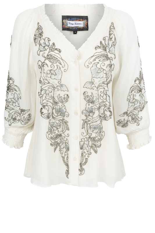 Vintage Collection Silver & Gold Embellished Blouse