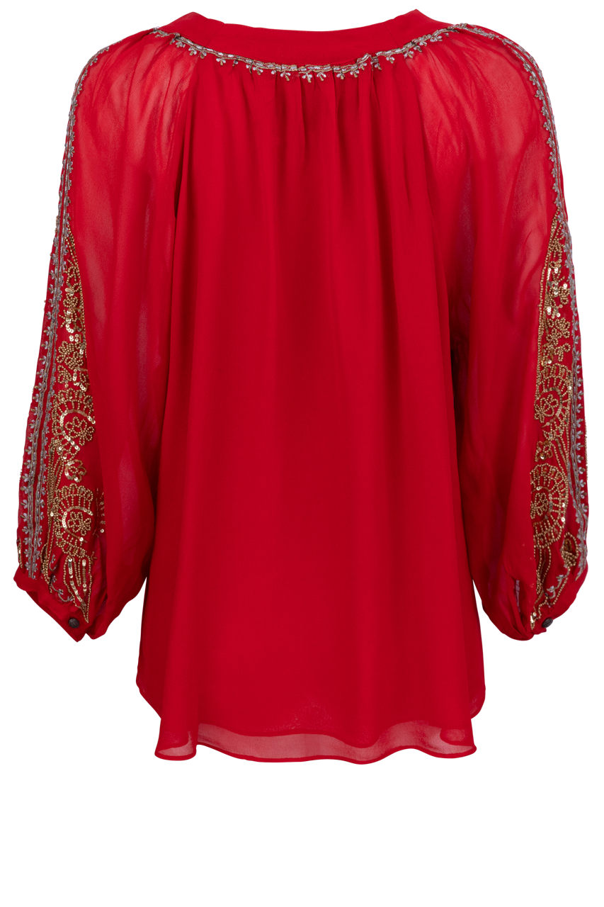 Vintage Collection Red & Gold Blouse