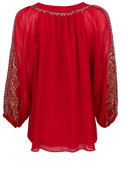 Vintage Collection Red & Gold Blouse