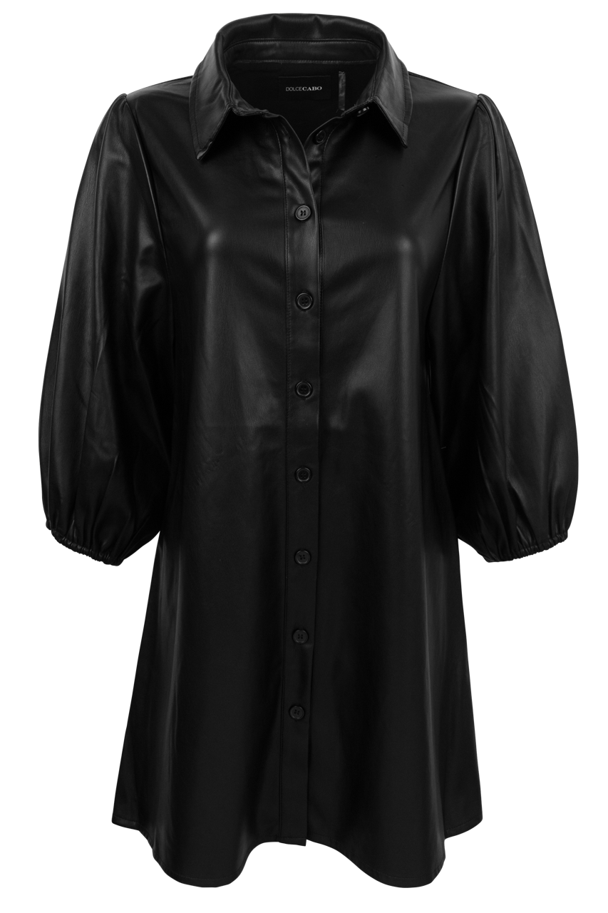 Dolce Cabo Vegan Leather Shirt Dress