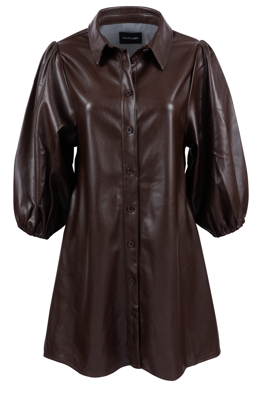 Dolce Cabo Vegan Leather Tunic Dress - Neutrals