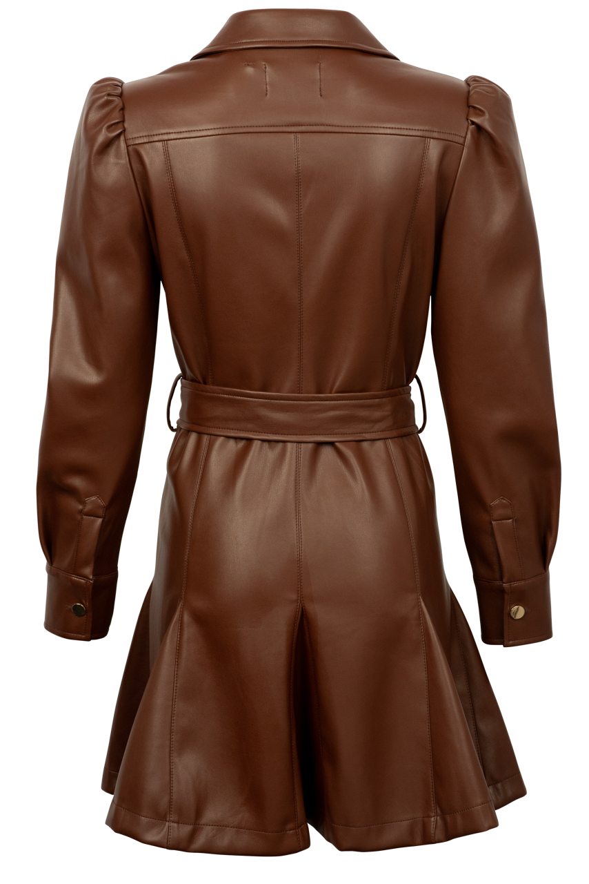 Dolce Cabo Faux Leather Belted Dress