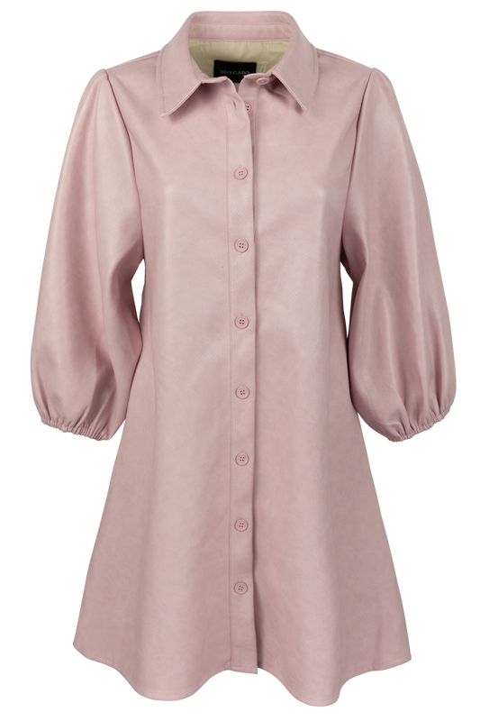 Dolce Cabo Vegan Leather Shirt Dress - Pastels