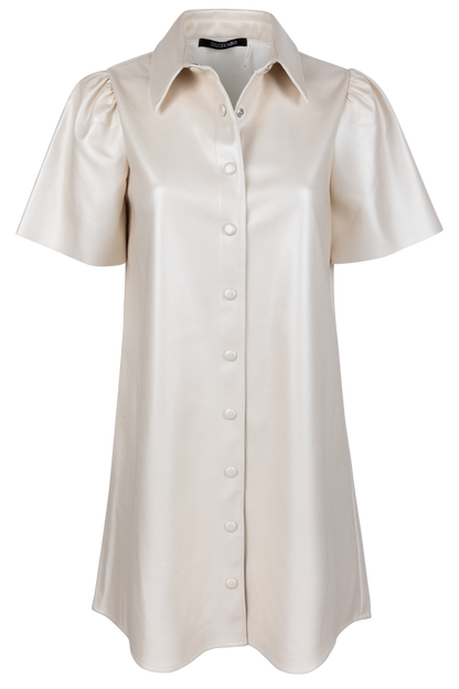 Dolce Cabo Vegan Leather Flutter Shirt Dress