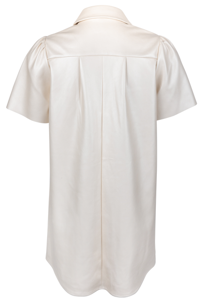 Dolce Cabo Vegan Leather Flutter Shirt Dress