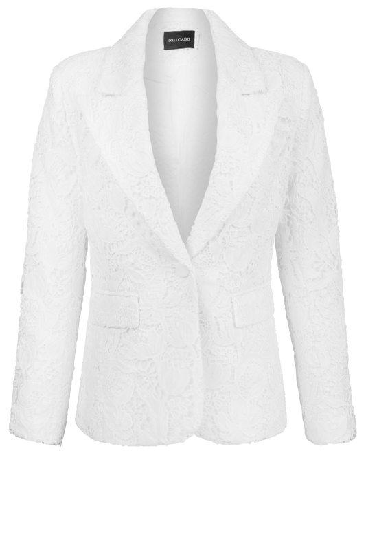 Dolce Cabo White Lace Blazer